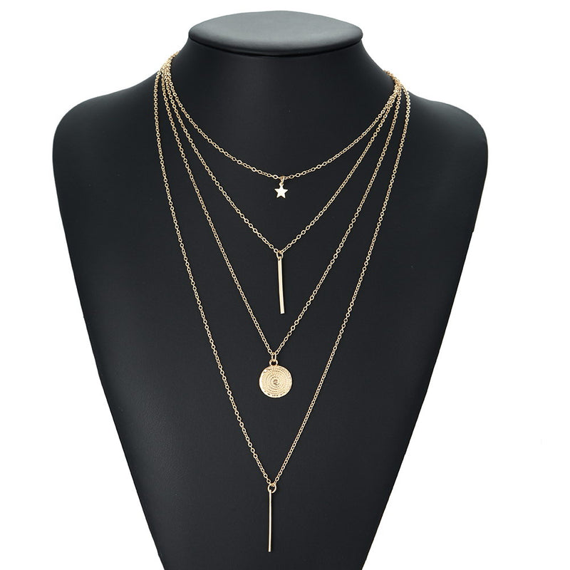 European And American Style Four-Layer Clavicle Chain