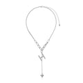 Trendy Diamond Letter Love Heart Sequin Tassel Necklace Pendant