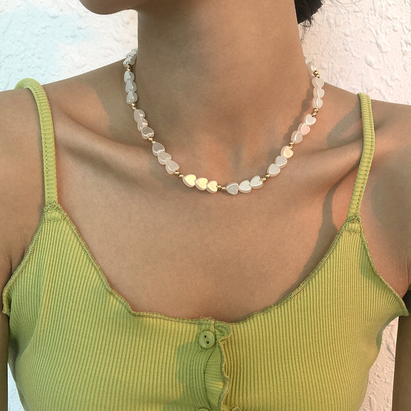 Personality Temperament Imitation Pearl Single Layer Clavicle Chain Women