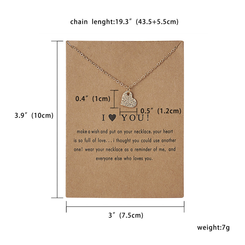 Women's Fashion Paper Card Love Alloy Necklace