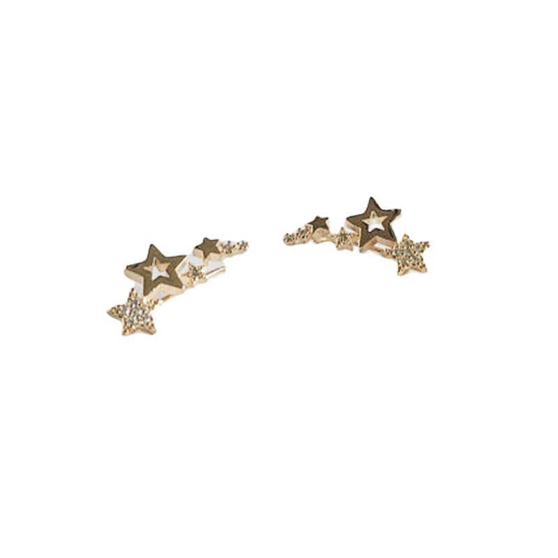 Korean Version Of Simple Fashion Zircon Star Ear Clip Earrings