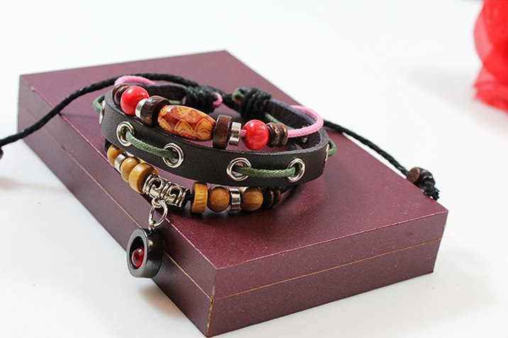 Leather Bracelet Jiangshan Little Redwood Beaded Beaded Jewelry Fashion Jewelry