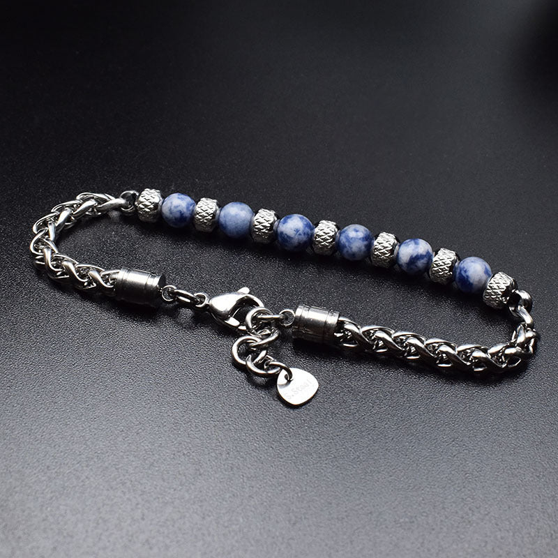 Stainless steel adjustable 6mm tiger's eye bracelet