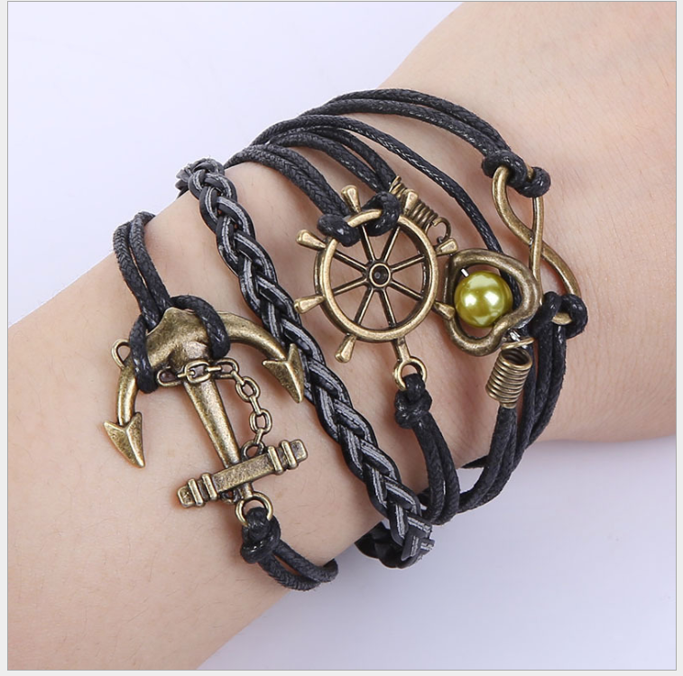 European and American big-name multi-layer woven bracelet bracelet rope