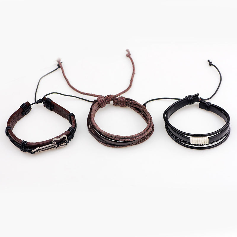 Fashion Leather Cord Braided Cowhide Bracelet