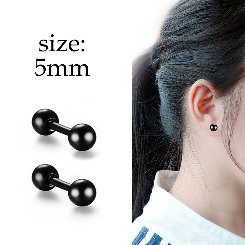 Black stainless steel earrings