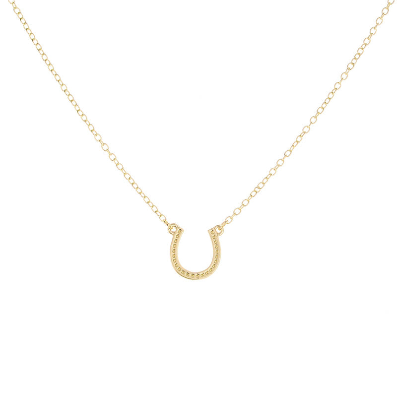 U-shaped Horseshoe Lucky Necklace Letter GOOD LUCK