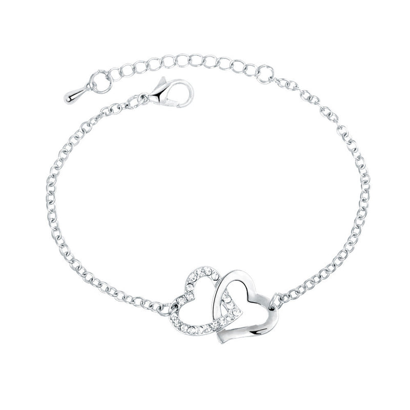 Simple Two Heart Bracelet In Europe And America