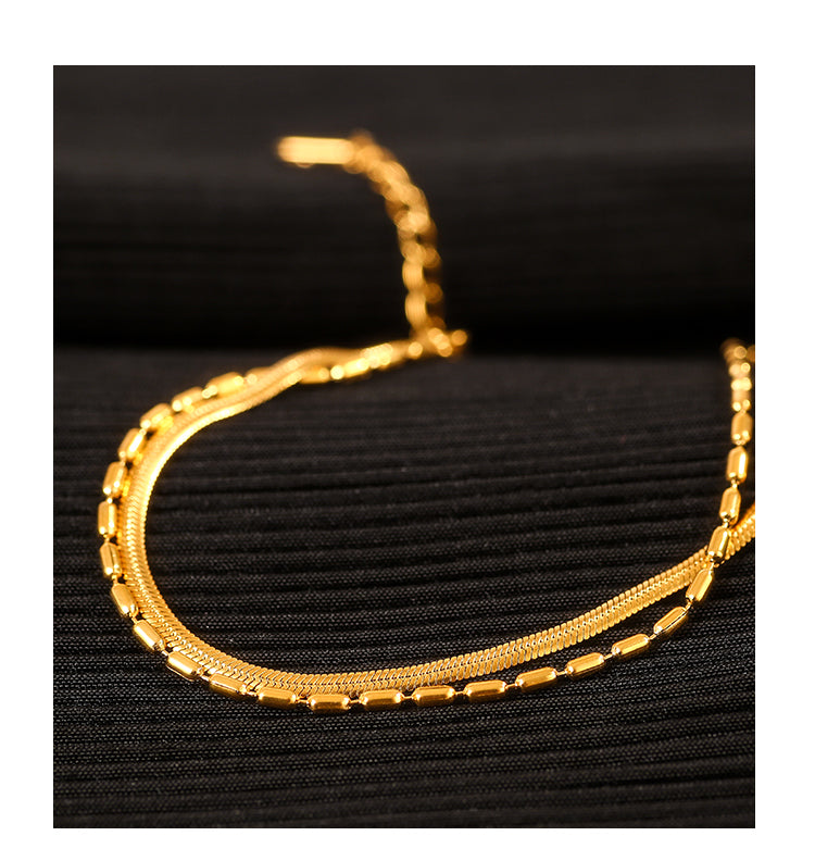 Frosty Light Luxury 18k Gold Delicate Bracelet