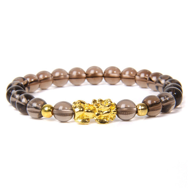 Black Pixiu Natural Gold Obsidian Bracelet