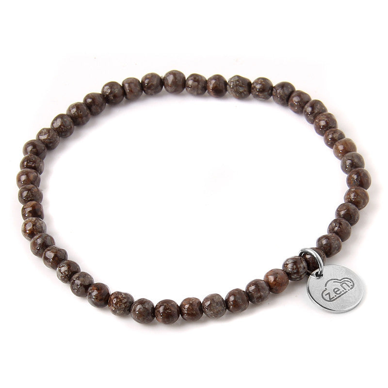 4mm Natural Stone Beads Elastic Bracelet