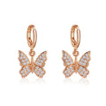 Fashion Full Diamond Butterfly Earrings Temperament Elegant