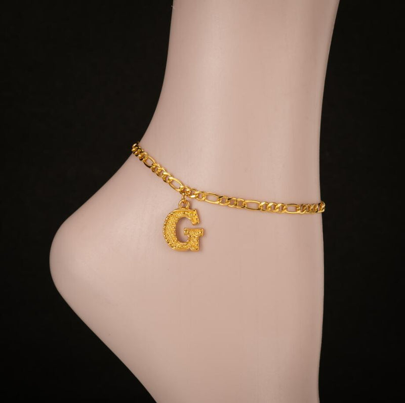 Gold-plated 18K26 English Uppercase Letter Anklet Environmental Protection