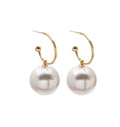 Exaggerated 925 Silver Needle Big Pearl Personality Earrings