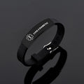 Black stainless steel silicone bracelet