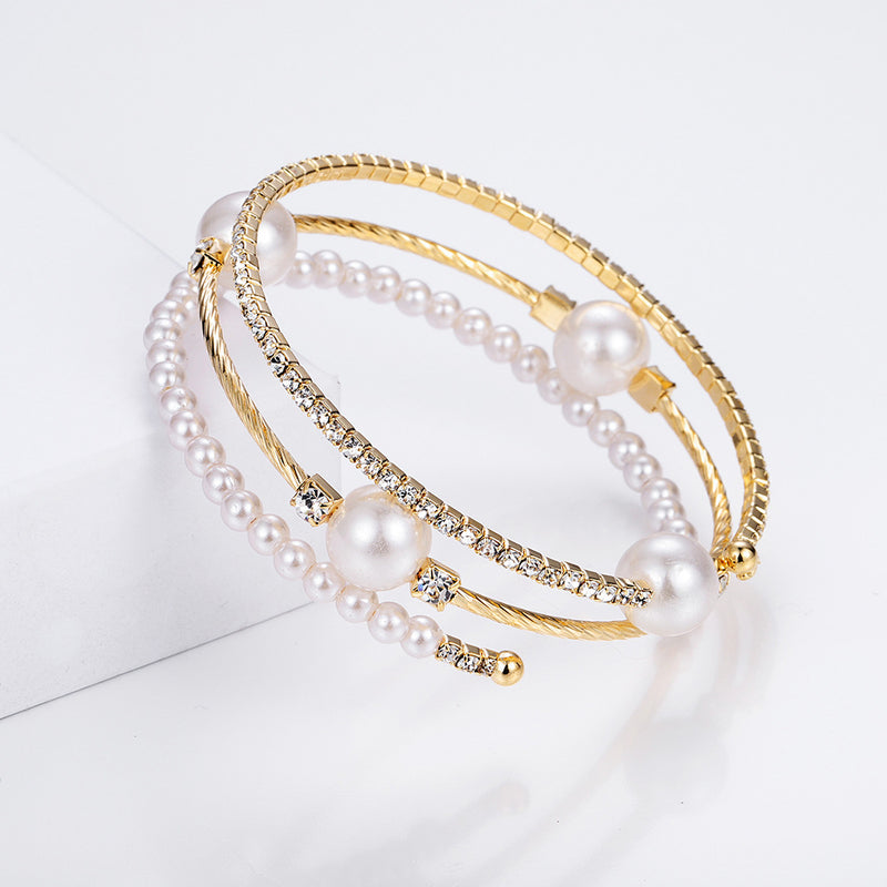 Pearl,  Crystal & Rhinestone Bracelet