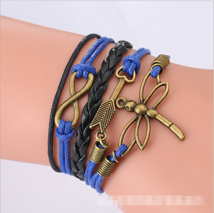 European and American big-name multi-layer woven bracelet bracelet rope
