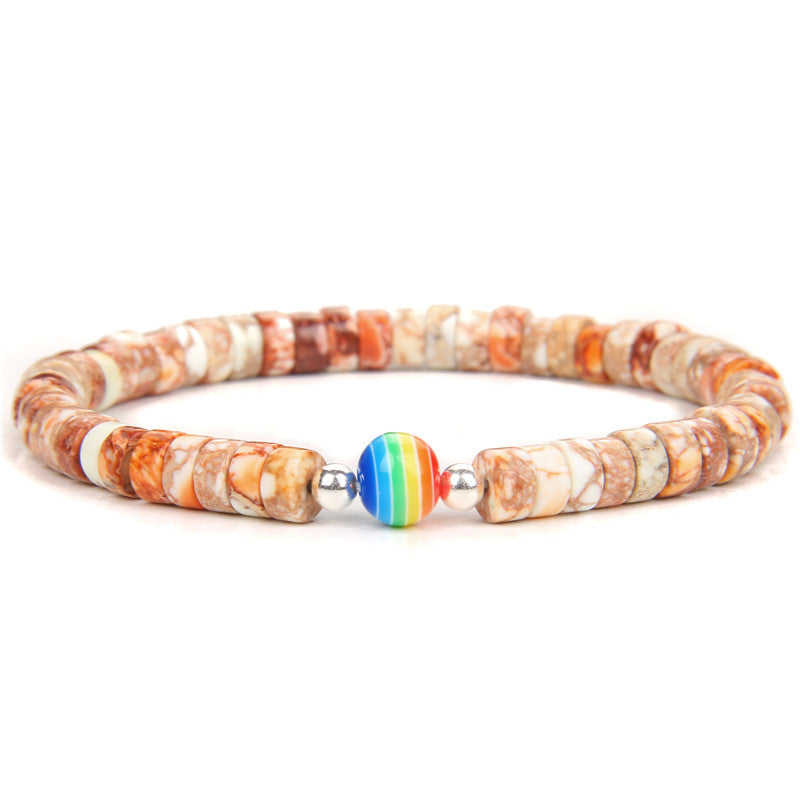Men's Natural Imperial Stone Spacer Bracelet