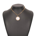 Round Pendant Necklace Alloy Retro Temperament