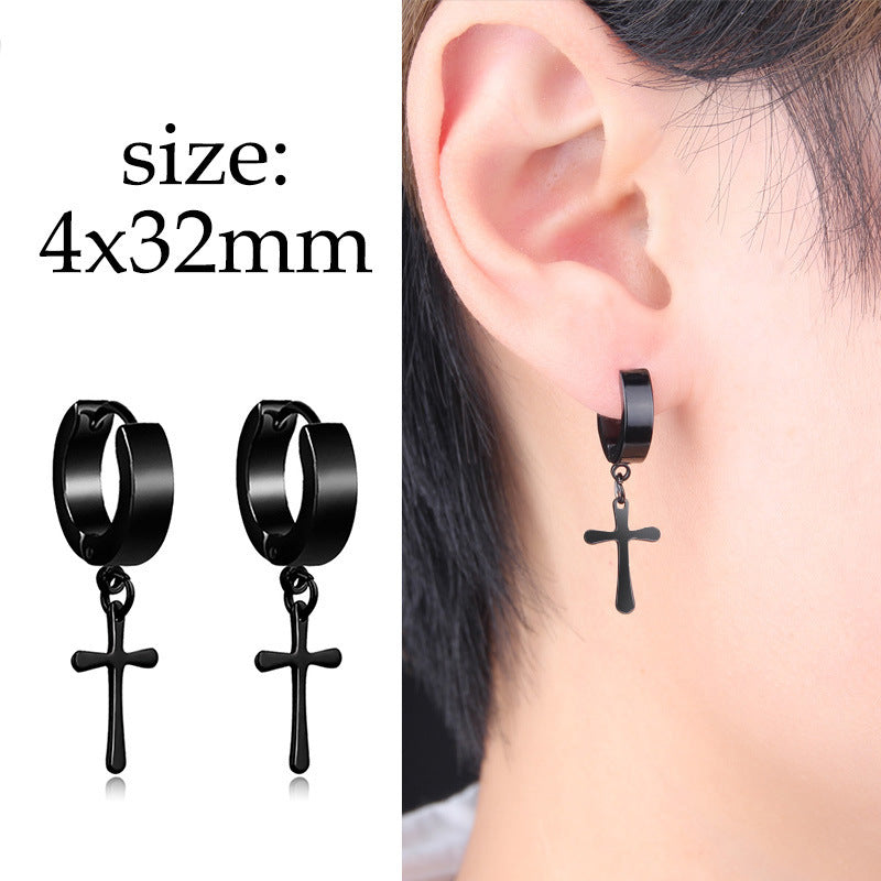 Black stainless steel earrings