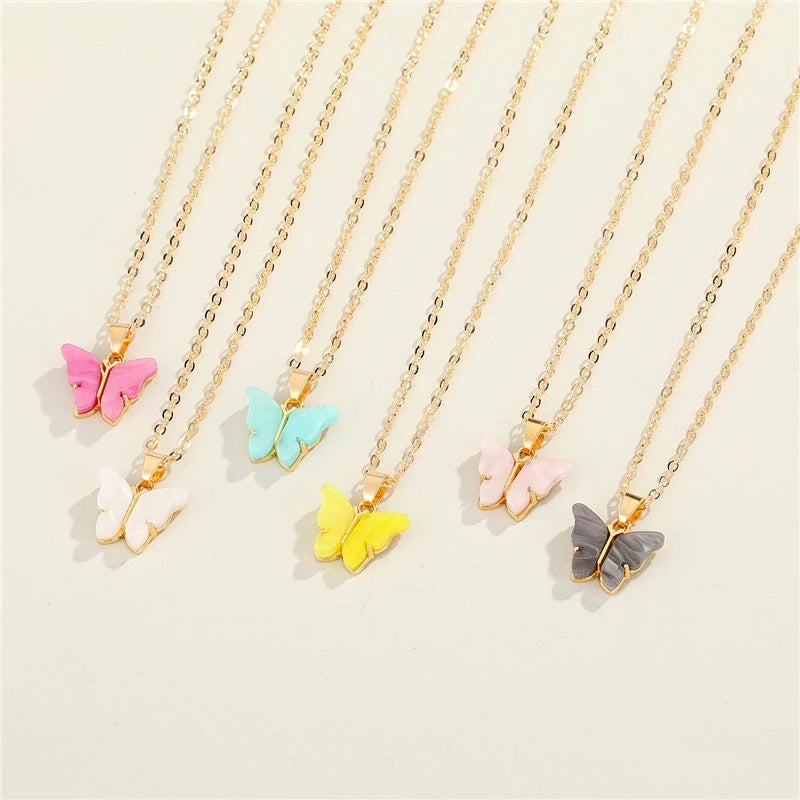 Butterfly Resin Necklace New Fashion Clavicle Chain Women