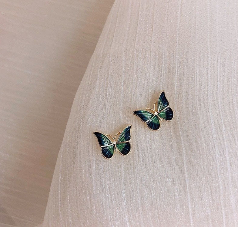 Fashion Simple Green Butterfly Earrings