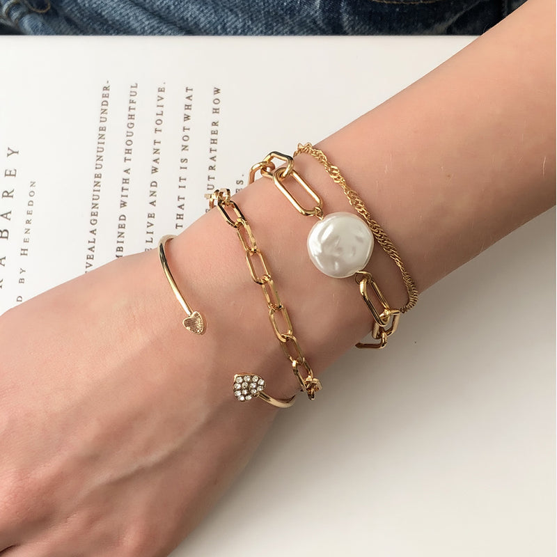 Cross-border Fashion Chain Bracelet Women Resin Micro-inlaid Love Heart