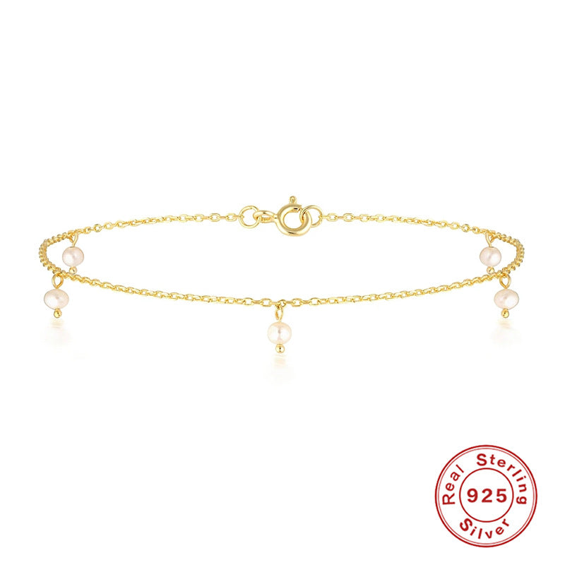 Fashion Baroque Shaped Pearl Anklet Simple