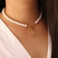 Ot Buckle Drop Ball Pearl Retro Necklace Women