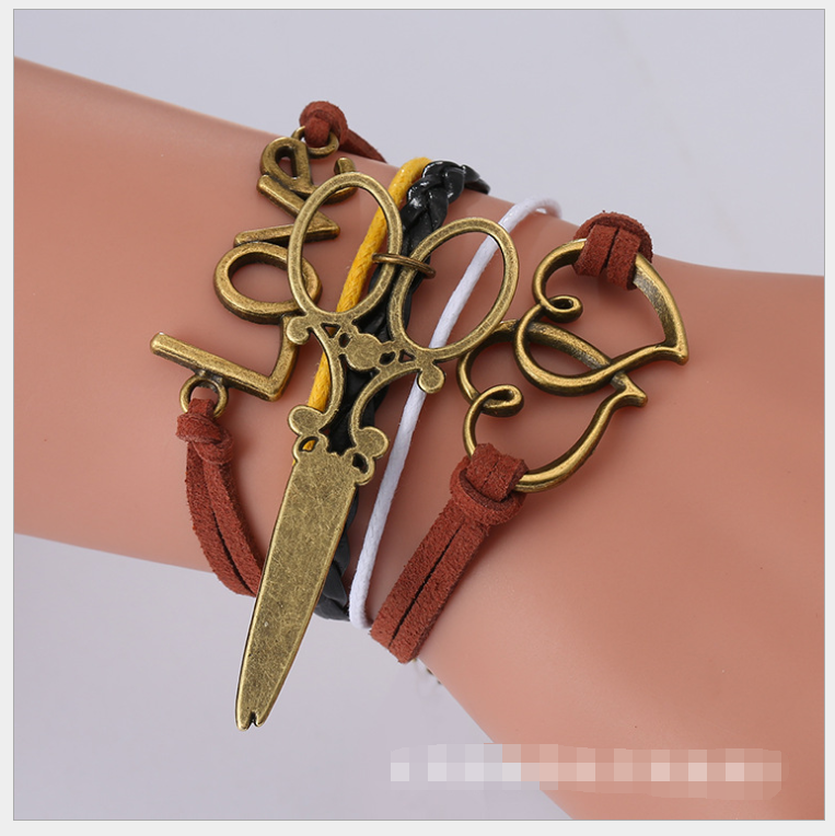 European and American big-name multi-layer woven bracelet bracelet rope