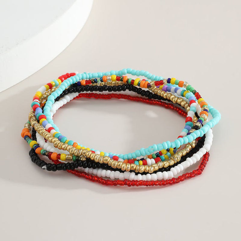 Bohemian multicolour handmade beading anklet