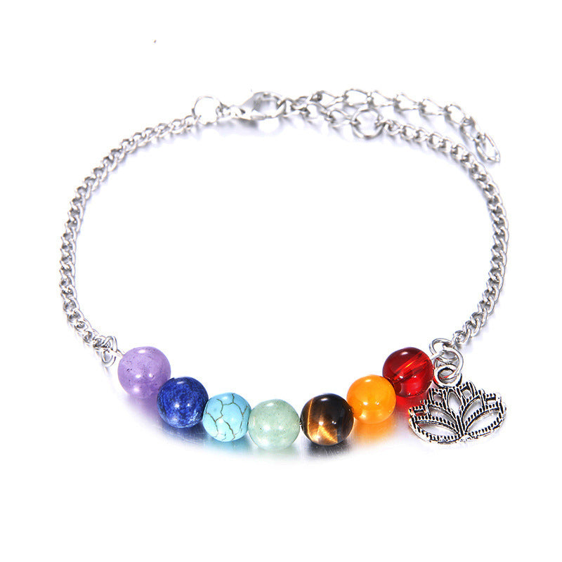 Natural stone yoga energy colorful beads bracelet