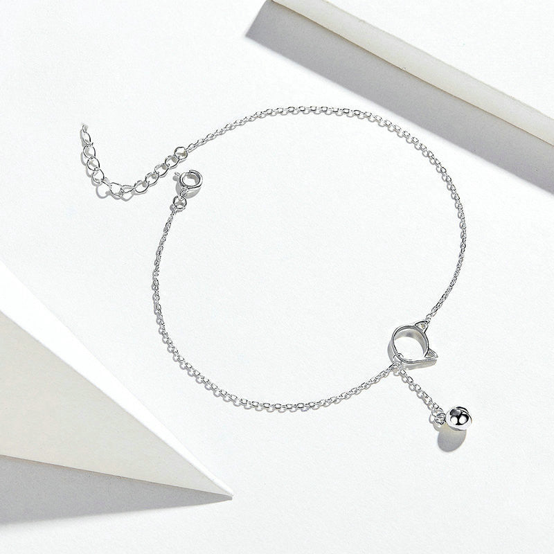 Sterling Silver Anklet Cat Simple Fashion