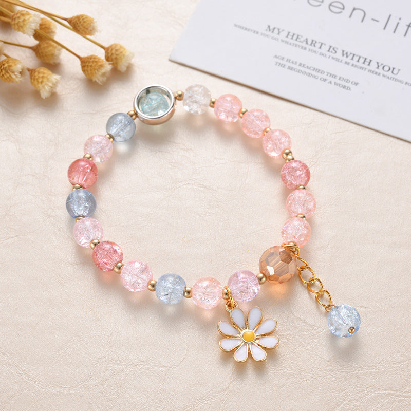 Korean Style Fashion Popping Crystal Small Daisy Bracelet