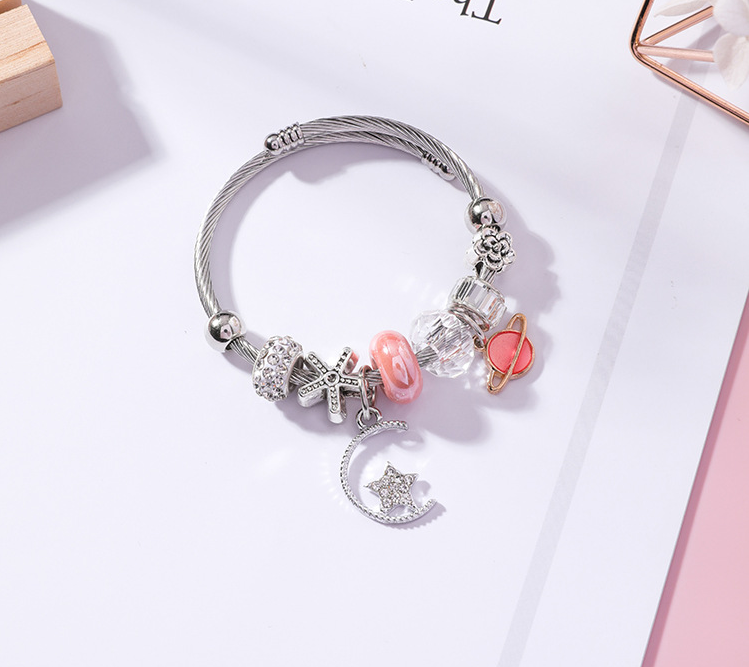 Star Moon Beaded Bracelet Retro Ethnic Style Personality Jewelry Saturn Moon Holiday Wind Bracelet Female