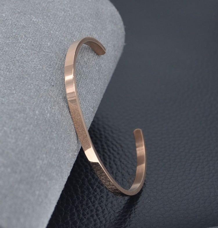 Fashion Pure Color C-type Titanium Steel  Bracelet