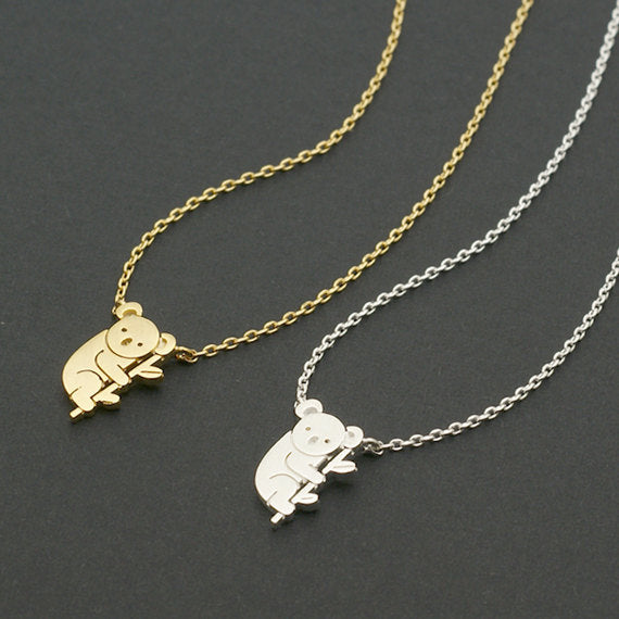 1pc Gold Silver Koala Necklace