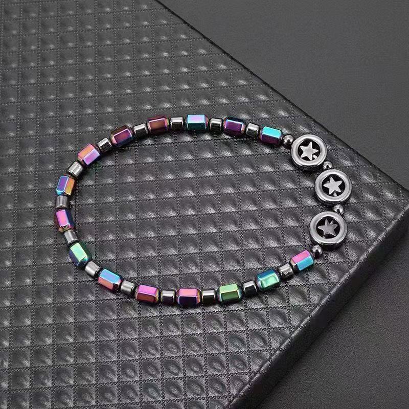 Women's Fashion Stretch Black Gallstone Anklet