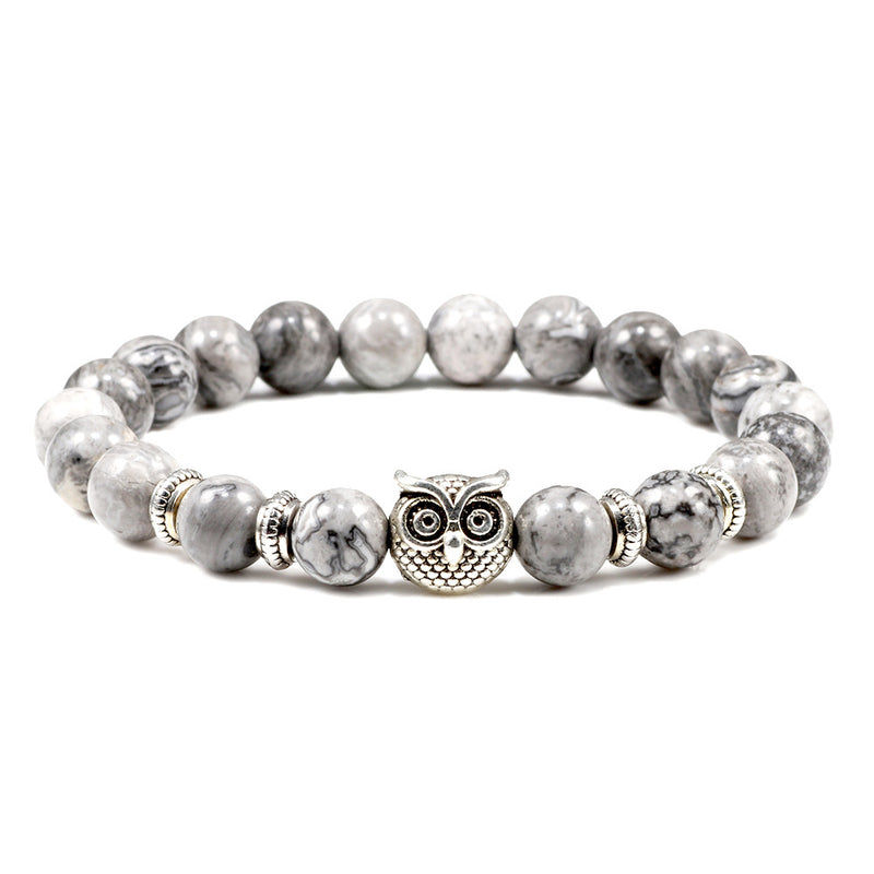 Turquoise Beaded Owl Yoga Bracelet