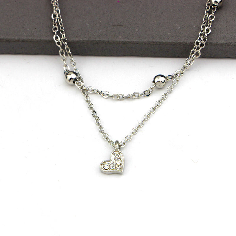 Cute heart love double layer anklet