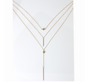 Korean version of the stylish personality of the small dot metal strips of the multi-layer clavicle chain necklace