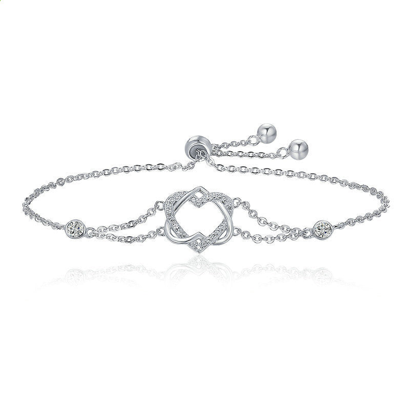 Romantic Double Heart Wrap Bracelet
