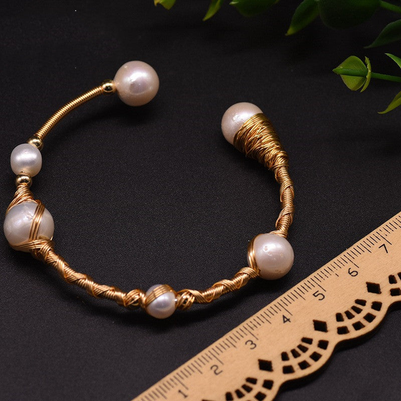 Natural Edison Baroque Pearl Stretch Bracelet