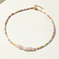 European And American Personality Color Rice Beads Crystal Turquoise Necklace
