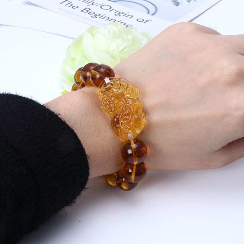 Men And Women Lucky Black Agate Beads Bracelet