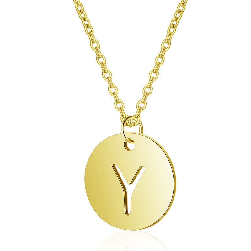 Initial Stylish Stainless Steel Pendant Necklace