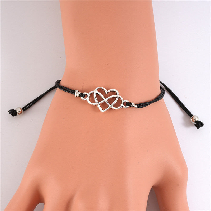 Personalized Alloy Heart-Shaped Lovers Bracelet