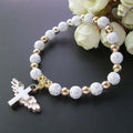 Bronzing Acrylic Cross Bead Bracelet