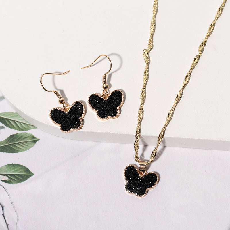 European And American Fashion Butterfly 2-piece Set Jewelry Wholesale