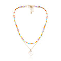 Ethnic Geometric Colorful Rice Bead Heart-Shaped Necklace